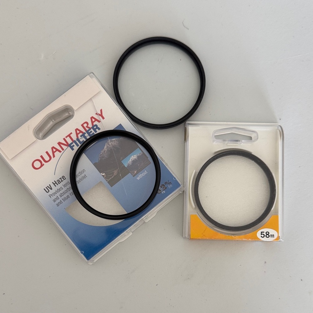 Camera Lens Filter Set - 62mm, 58mm and 67mm with cleaning kit